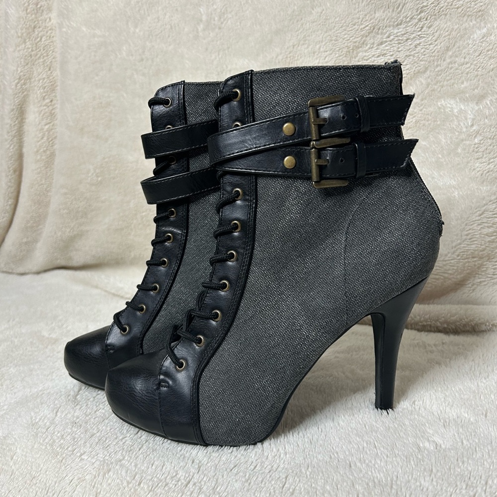 Lace-up High Heel Ankle Boots size 10